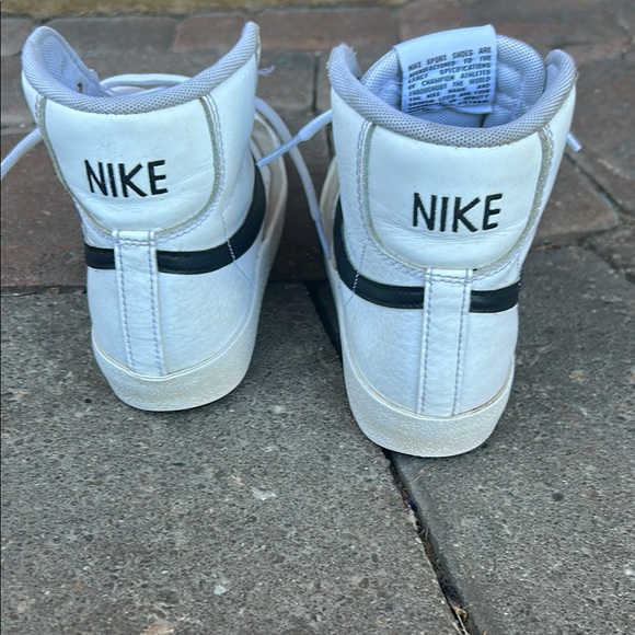 Nike High-Top Sneakers in White and Tan - Picture 3 of 4